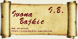 Ivona Bajkić vizit kartica